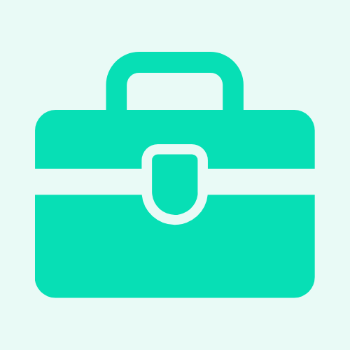 Ikon af en kuffert i grøn farve