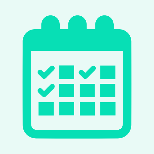 Ikon af en kalender i grøn farver