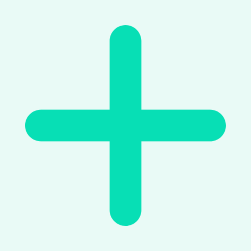 Ikon af et kryds i grøn farve